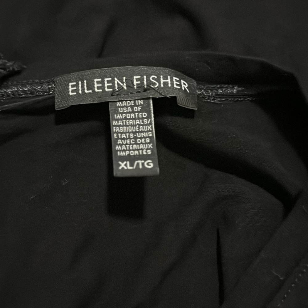 Eileen Fisher Stretch Viscose Jersey Wide Leg Crop Jumpsuit Black Sleeveless-XL - Picture 7 of 8